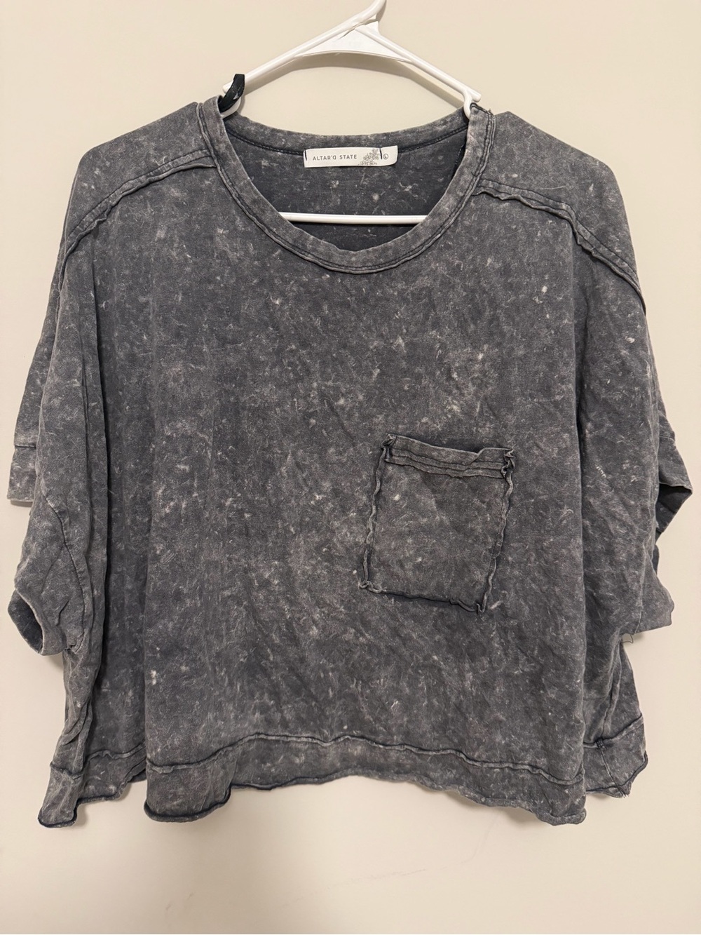 Altar'd State Washed Charcoal Pocket Tee